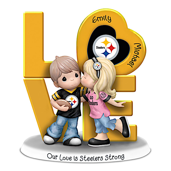 Precious Moments Our Love Is Steelers Strong Figurine with 2 Names