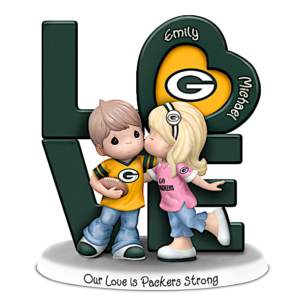 Precious Moments Our Love Is Packers Strong Figurine with 2 Names