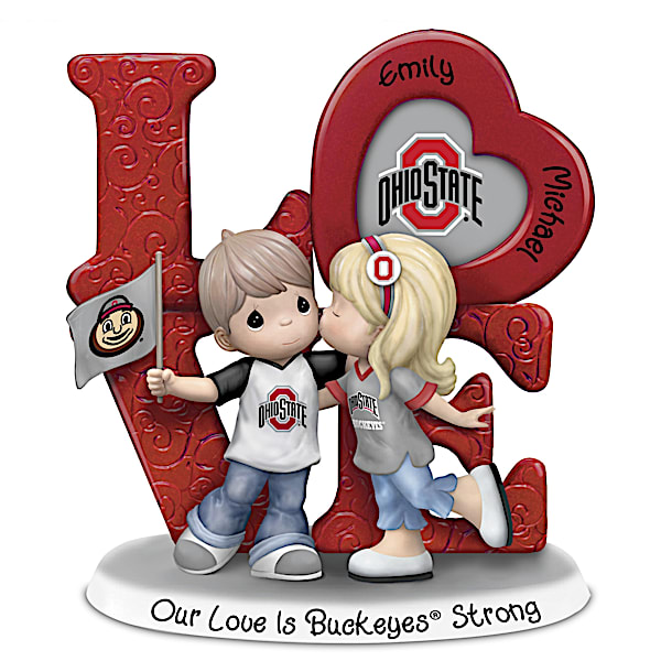 Precious Moments Our Love Is Buckeyes Strong Figurine Personalized with Names