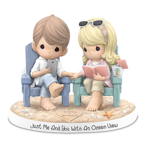 Precious Moments Porcelain Figurine With 2 Names In Sand