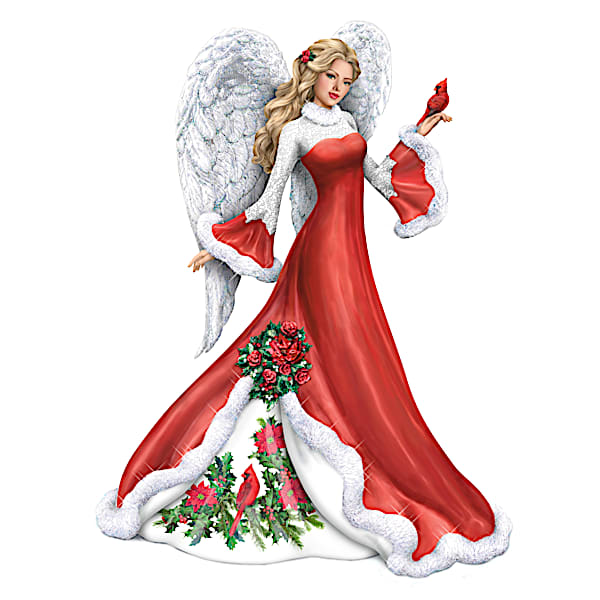 Wintery Interlude Hand-Painted Angel Figurine