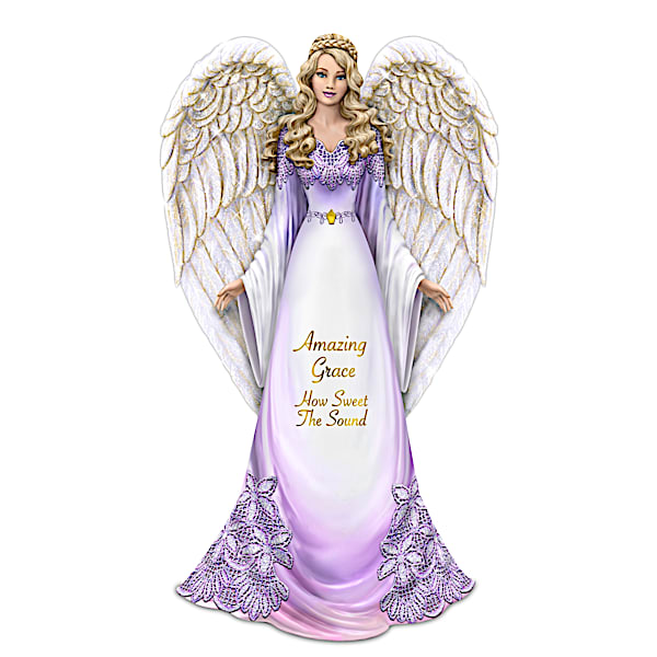 Thomas Kinkade Angel Figurine With Amazing Grace Lyrics