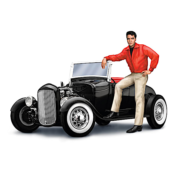 1:18-Scale Ford Model A Sculpture With Elvis Figure