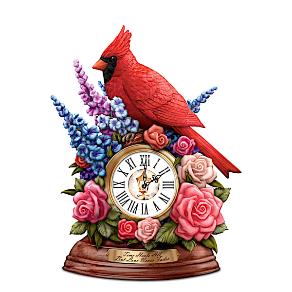 Thomas Kinkade Remembrance Cardinal Table Clock