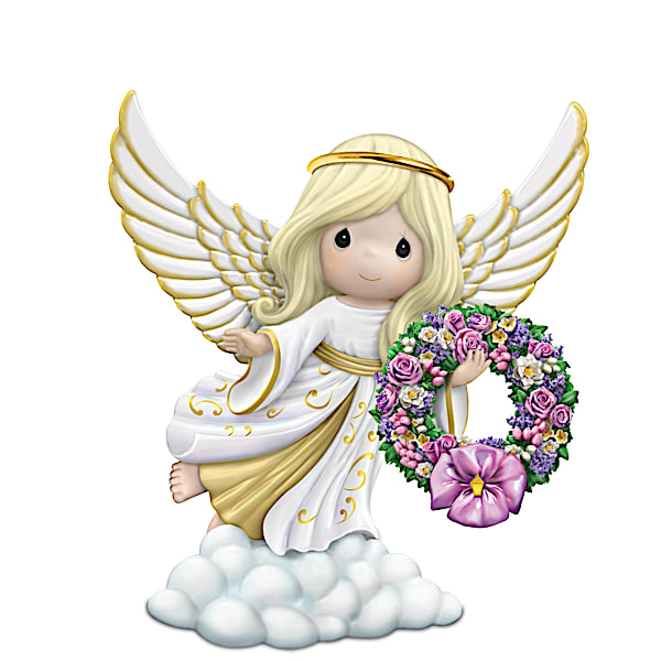 Precious Moments Porcelain Angel With Seasonal Wreaths