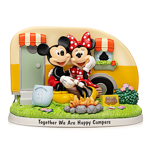 Disney Mickey Mouse And Minnie Mouse Camping Sculpture