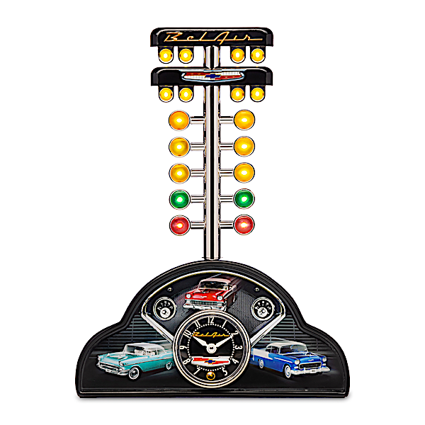 Chevy Bel Air Drag Race Clock With Lights And Engine Sounds