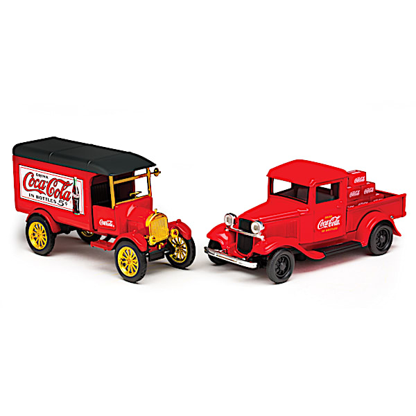 COCA-COLA Ford Model TT & Model A Pickup Diecast Truck Set