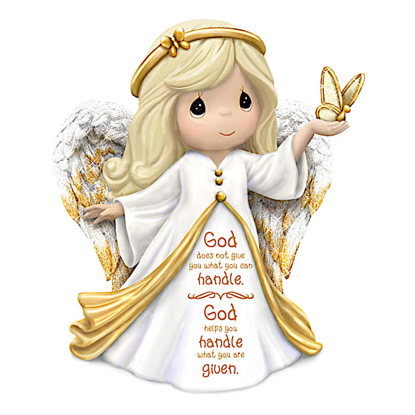 Precious Moments God's Help Angel Figurine With Sentiment