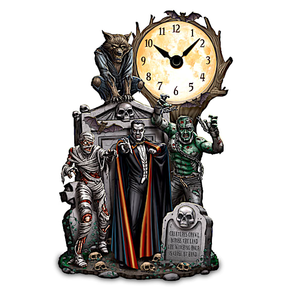 Dave Aikins Haunted Clock Of Horrors Light-Up Table Clock