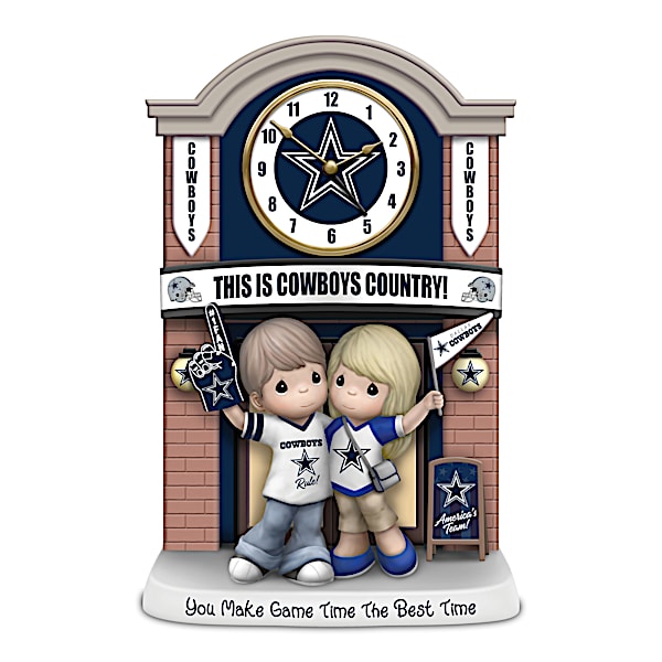 Dallas Cowboys Porcelain Clock With Quartz Movement