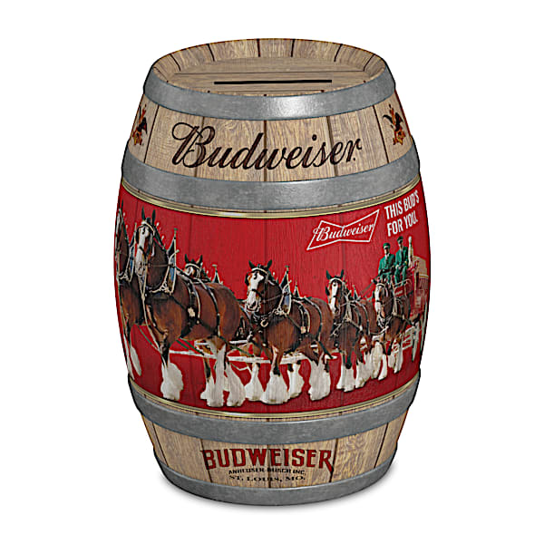 Budweiser, The King Of Beers Vintage-Style Barrel Coin Bank