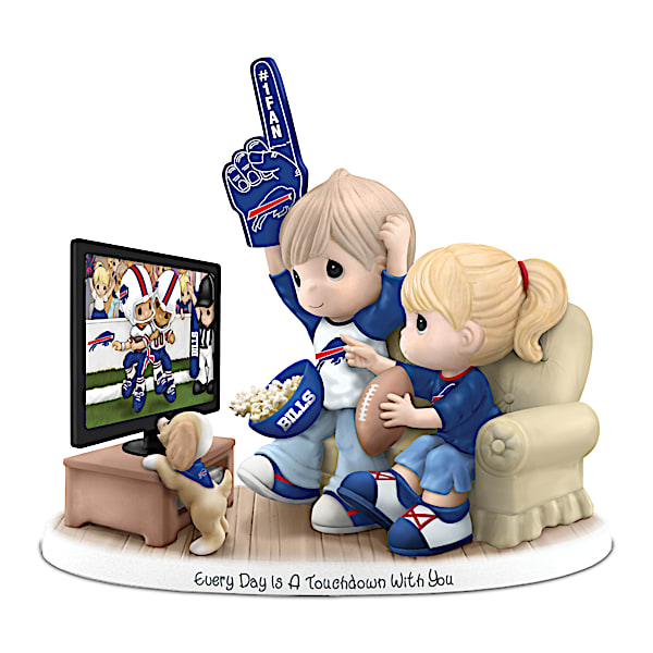 Buffalo Bills Porcelain Figurine With Fans, TV & Pup