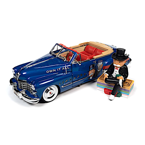 Monopoly Boardwalk 1947 Cadillac Diecast Car And Figurine