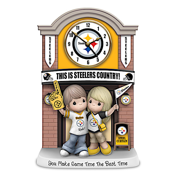 Pittsburgh Steelers Porcelain Clock With Quartz Movement