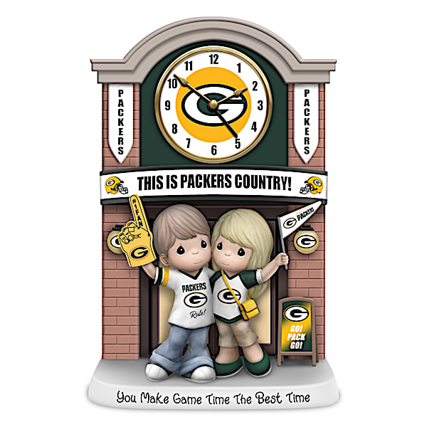 Green Bay Packers Porcelain Clock With Quartz Movement