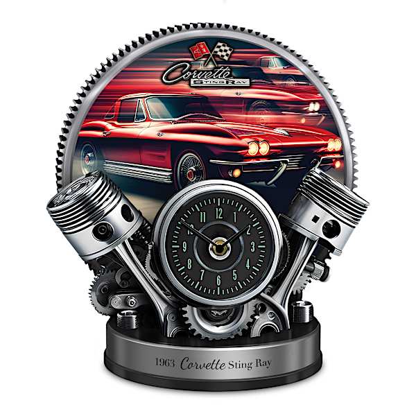 1963 Corvette Sting Ray Desk Clock With Engine Sounds