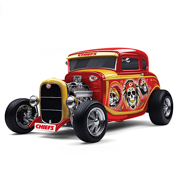 Kansas City Chiefs Sugar Skull Art Ford Model A Sculpture