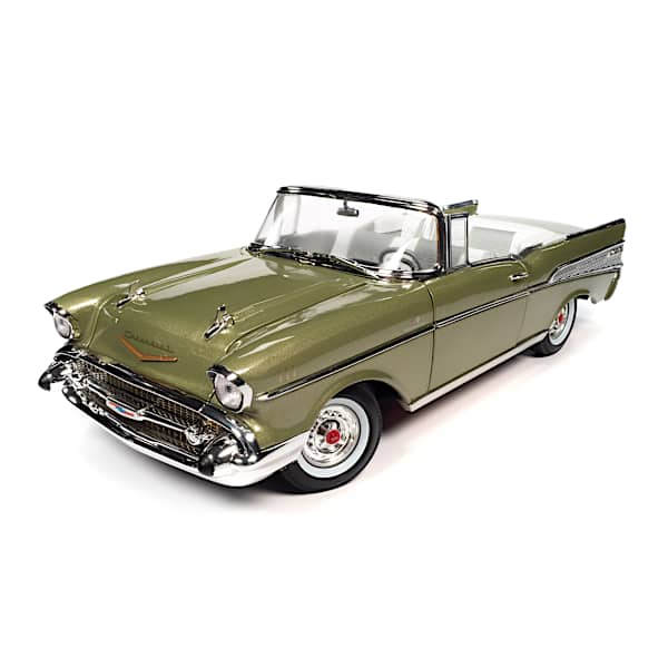 1957 Chevrolet Bel Air Laurel Green Convertible Diecast Car