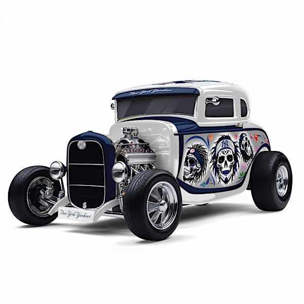New York Yankees Sugar Skull Art Ford Model A Sculpture