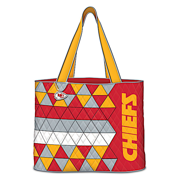 NFL Quilted Tote Bag With Logo Charm: Choose Your Team
