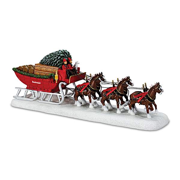 Budweiser Special Delivery Holiday Clydesdales Sculpture