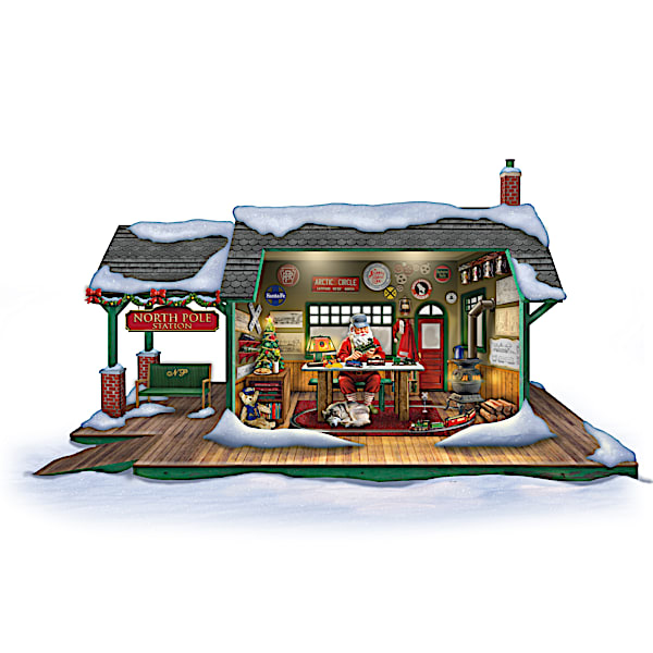 Santa's Ultimate Train Workshop Christmas Sculpture