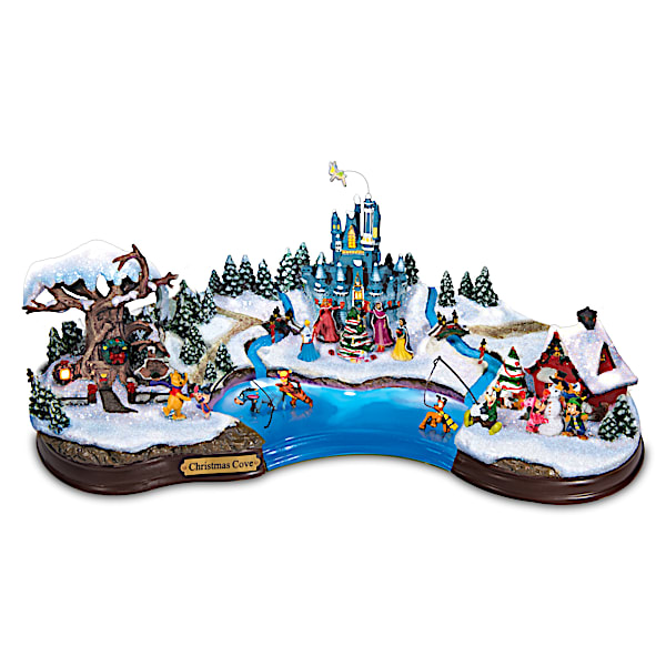 Disney Christmas Cove Light Up Miniature Village Sculpture