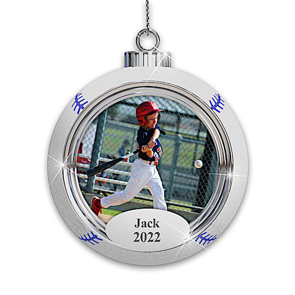 Personalized Crystal Ballgame Photo Ornament