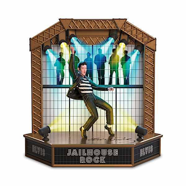 Elvis Presley Illuminated Musical Jailhouse Rock Sculpture