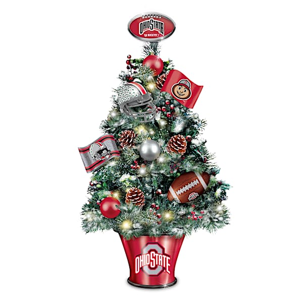 Ohio State Buckeyes Illuminated Tabletop Christmas Tree