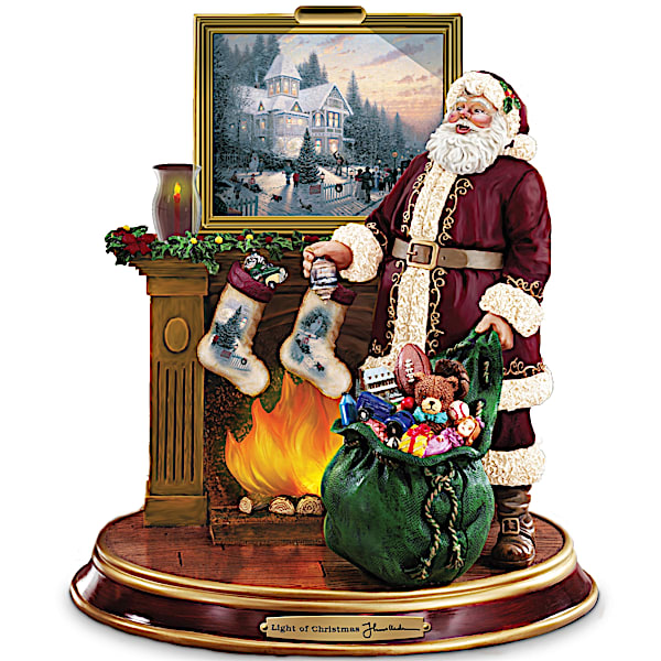 Thomas Kinkade Illuminated Santa Claus Figurine