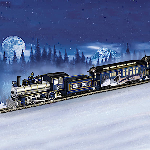 Silver Moon Express Wolf Art Electric Train Collection