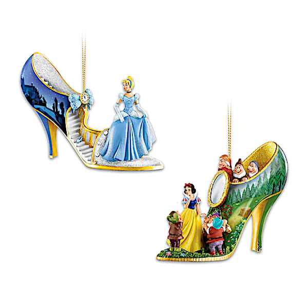 The Disney Once Upon A Slipper Shoe Ornament Collection