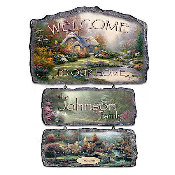 Thomas Kinkade Warm Welcome Personalized Welcome Sign Collection
