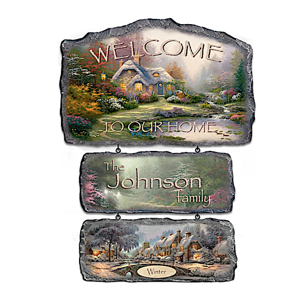 Thomas Kinkade Warm Welcome Personalized Welcome Sign Collection