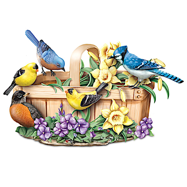 Touch Activated Seasonal Lifelike Singing Songbirds Sculpture Collection