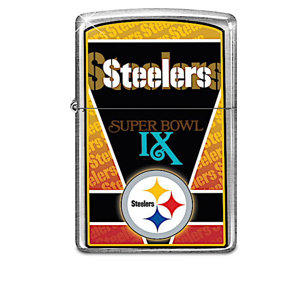 NFL Pittsburgh Steelers Zippo Windproof Lighter Collection with Lighted Display