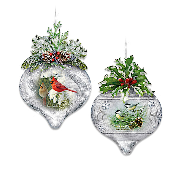 Winter Wildlife Handcrafted Glass Ornament Collection