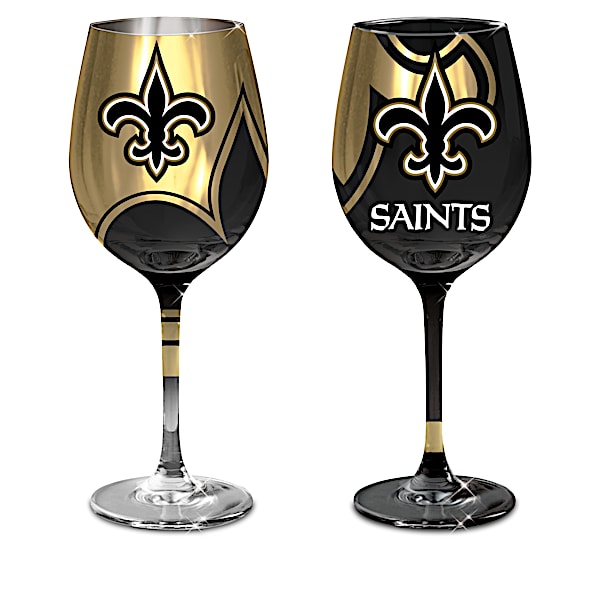 New Orleans Saints NFL Wine Glass Collection: Sets of 2