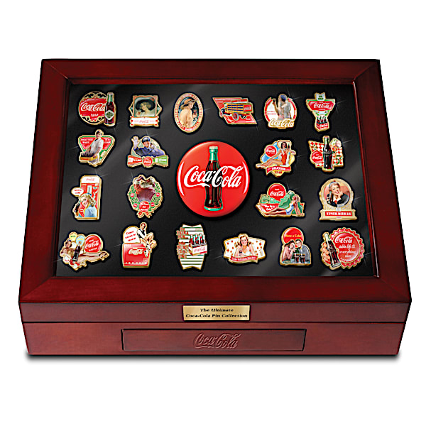 The Ultimate COCA-COLA Pin Collection With Tabletop Case