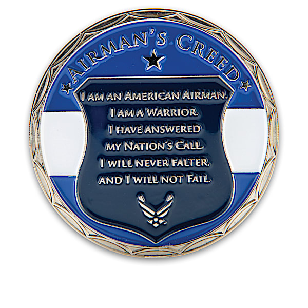U.S. Air Force Commemorative Challenge Coin Collection with Custom Display Case