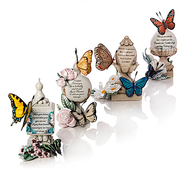 Lena Liu Butterfly Art Remembrance Figurines: Handcrafted and Hand-Painted