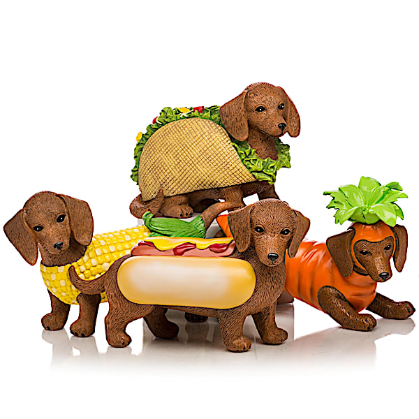 Bone Appetit Hand-Painted Dachshund Figurine Collection
