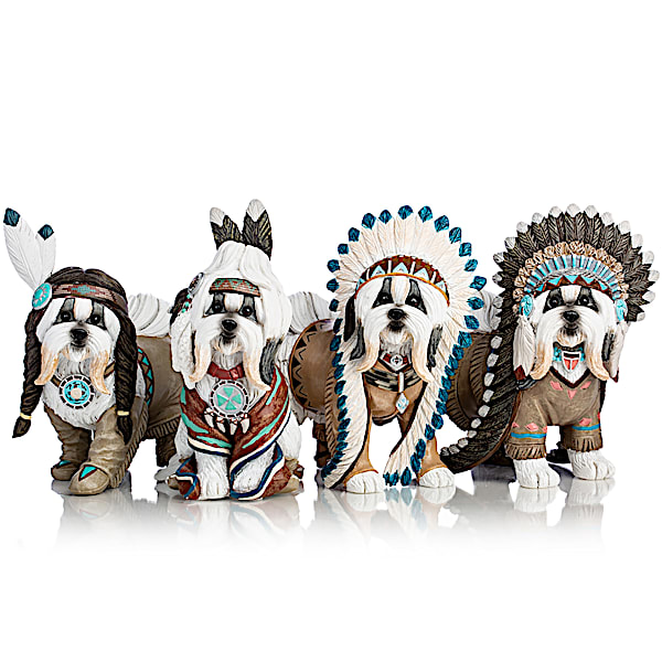 Feathers 'N Fur Shih Tzu Handcrafted Figurine Collection