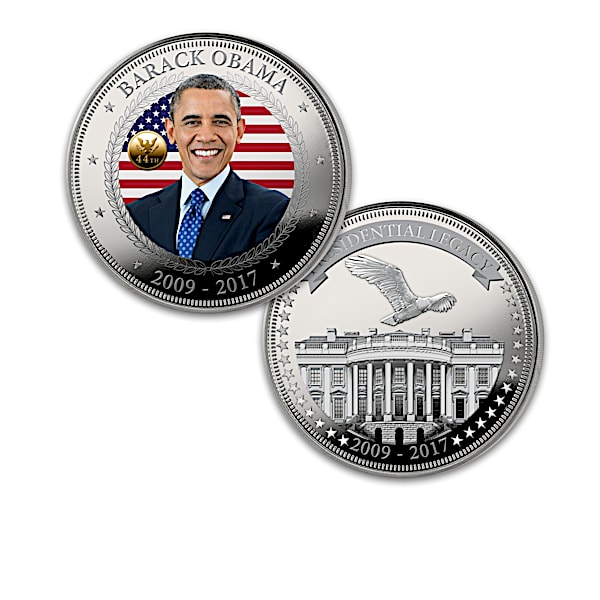 The President Obama Legacy Silver Proof Coin Collection with Display