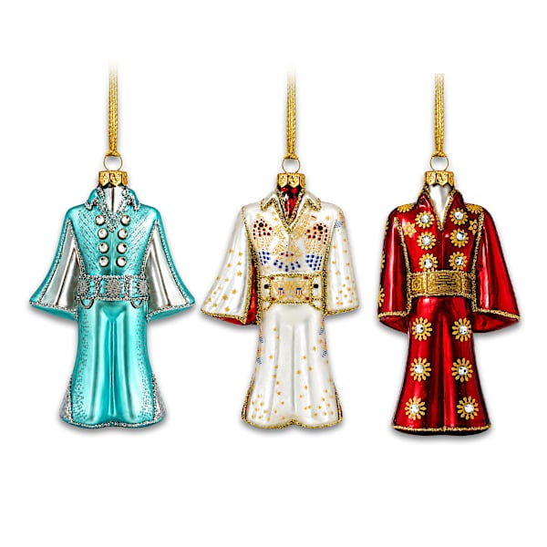 Elvis Presley Jumpsuit Blown Glass Ornament Collection