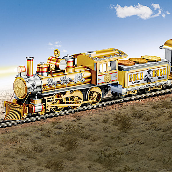 Gold Rush Express Illuminated Electric Train Collection With Track Set