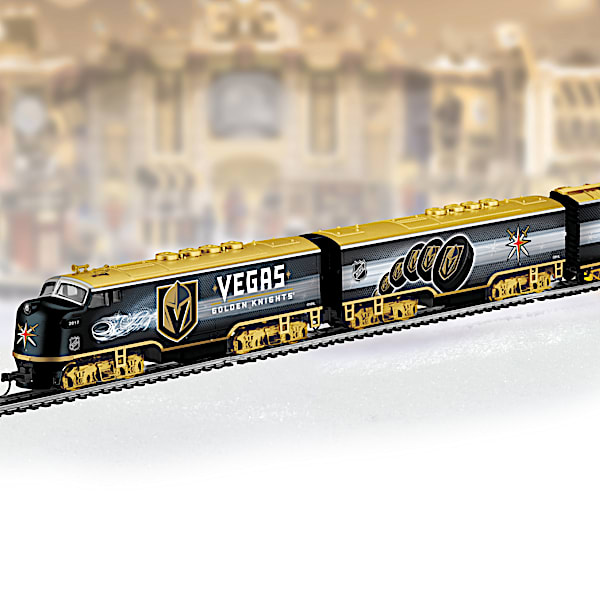 NHL Vegas Golden Knights 2018 Stanley Cup Electric Train Collection Lights Up