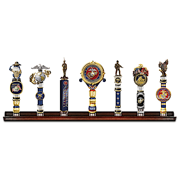 USMC Vintage-Style Sculpted Tap Handles With Display